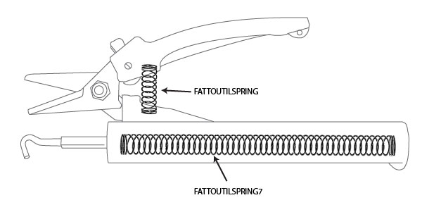 Spring for Tool to cut and twist the tie - illustration